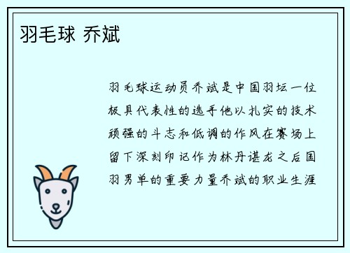 羽毛球 乔斌