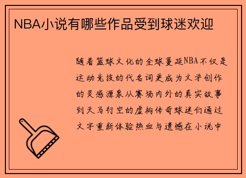 NBA小说有哪些作品受到球迷欢迎