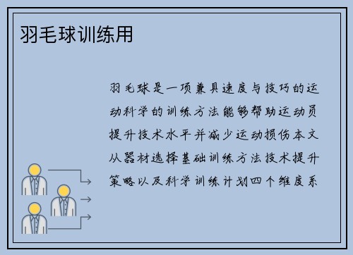 羽毛球训练用